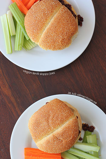 These lentil sloppy joes are wonderfully messy and fun for a hands-on, easy dinner. #vegan with #glutenfree option