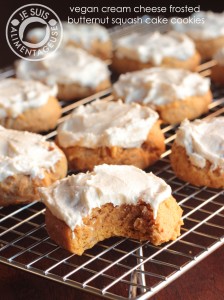 Vegan Cream Cheese Frosted Butternut Squash Cake Cookies