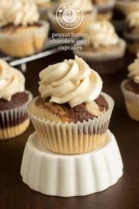 Peanut Butter Chocolate Swirl Cupcakes