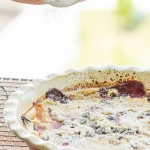 Vegan Golden Plum and Blueberry Clafoutis | The Viet Vegan | A warm, vanilla custardy hug that embraces summer golden plums and blueberries