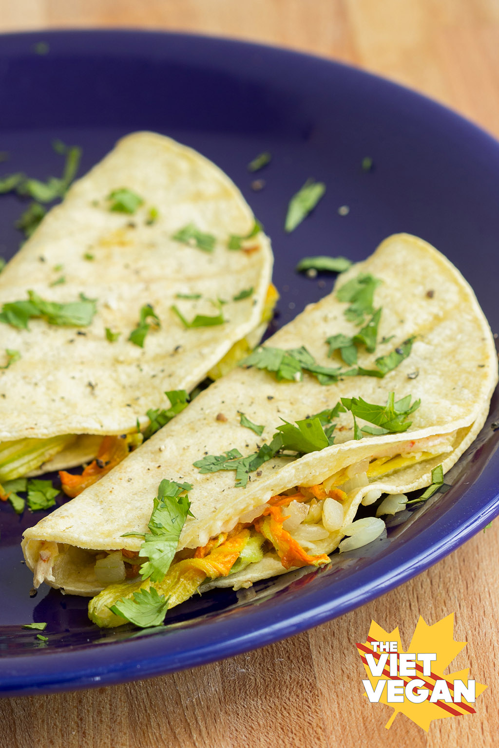 Vegan Zucchini Blossom Quesadillas | The Viet Vegan