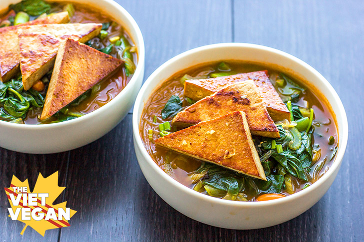 Vegan Spicy Lemongrass Noodle Soup | The Viet Vegan