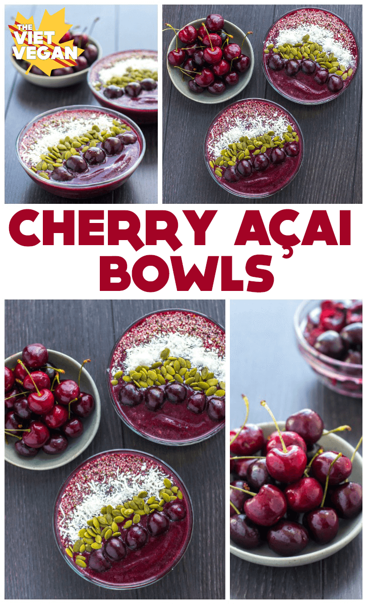 Cherry Açai Bowls | The Viet Vegan
