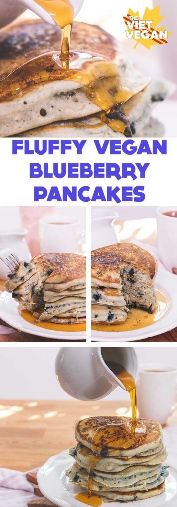 Fluffy Vegan Blueberry Pancakes | The Viet Vegan