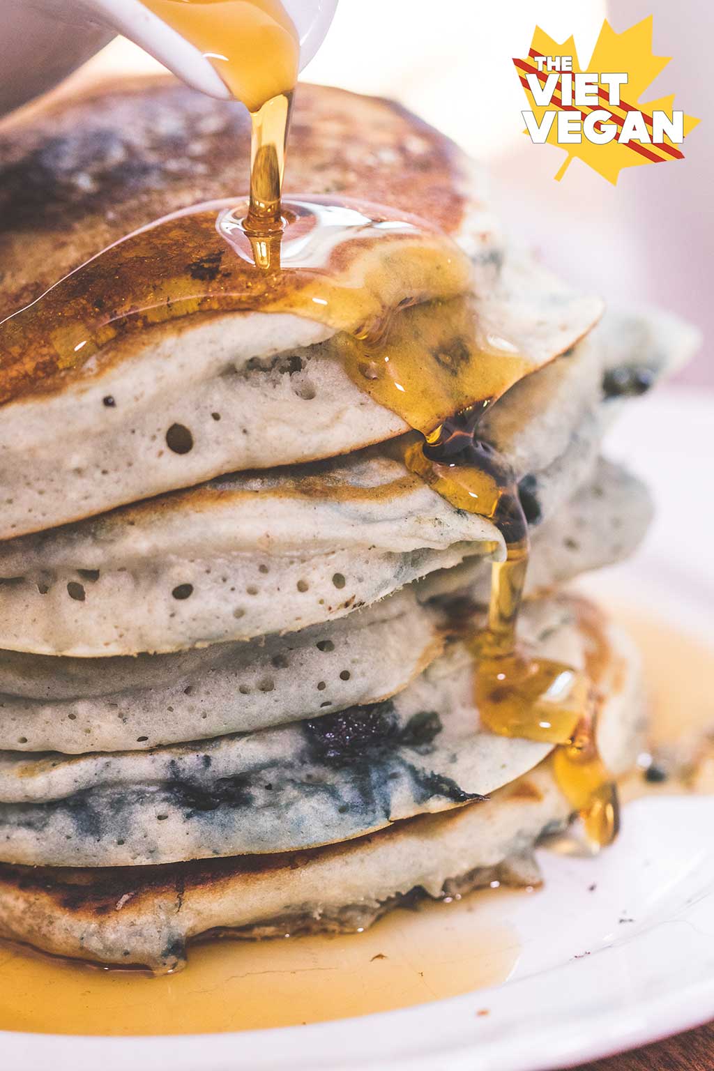 Fluffy Vegan Blueberry Pancakes | The Viet Vegan