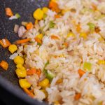 fried rice in a wok