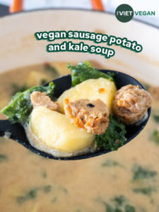 vegan sausage potato and kale soup