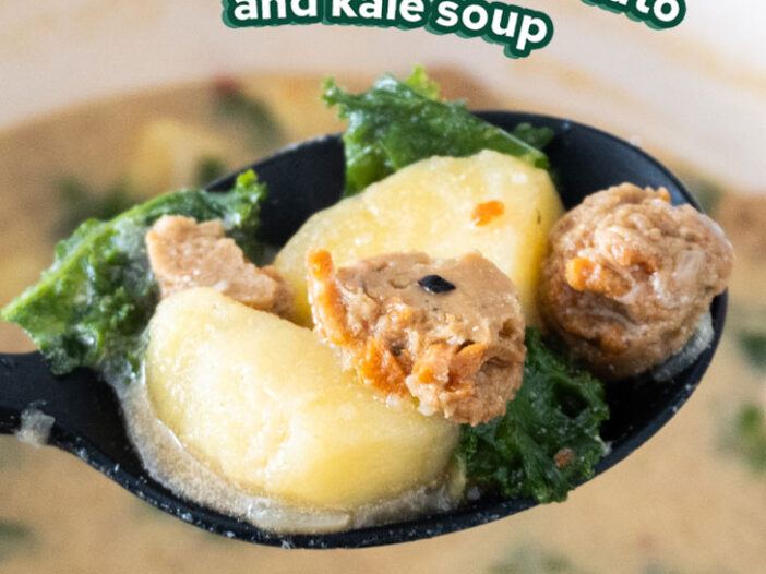 vegan sausage potato and kale soup